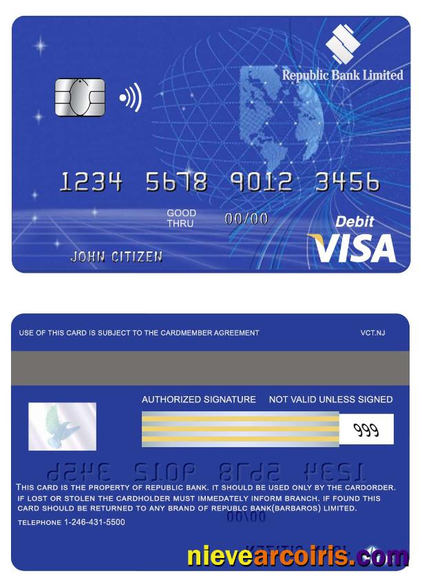 Barbaros Republic Bank  visa  card